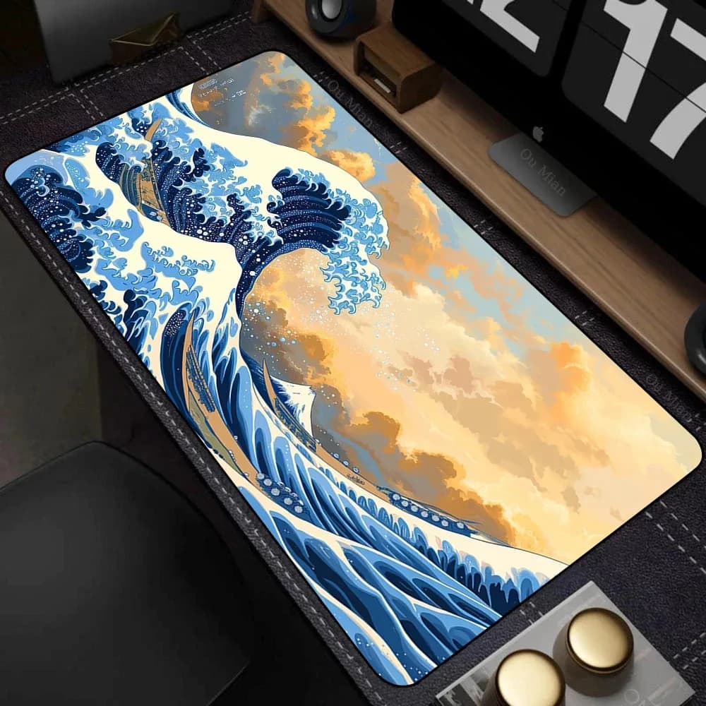 Tappetino da scrivania HD Great Wave Off Kanagawa | Tappetino per Mouse da Gaming XXL Antiscivolo per Ufficio e PC, Regalo per Giocatori