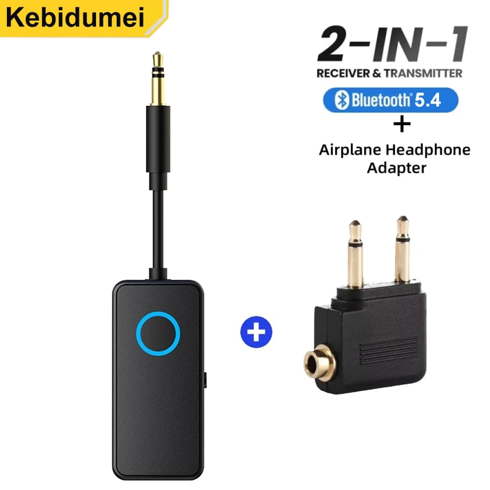 Ricevitore trasmettitore Bluetooth per aereo Adattatore Bluetooth wireless 2 in 1 Adattatore audio musicale AUX da 3,5 mm per volo altoparlante per auto