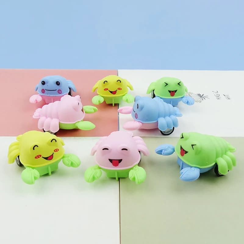5Pcs/bag Cartoon Mini Cute Fun Crayfish Shape Pull Back Car Puzzle Toy Children's Prize Toys Kids Holiday Party Birthday Gift