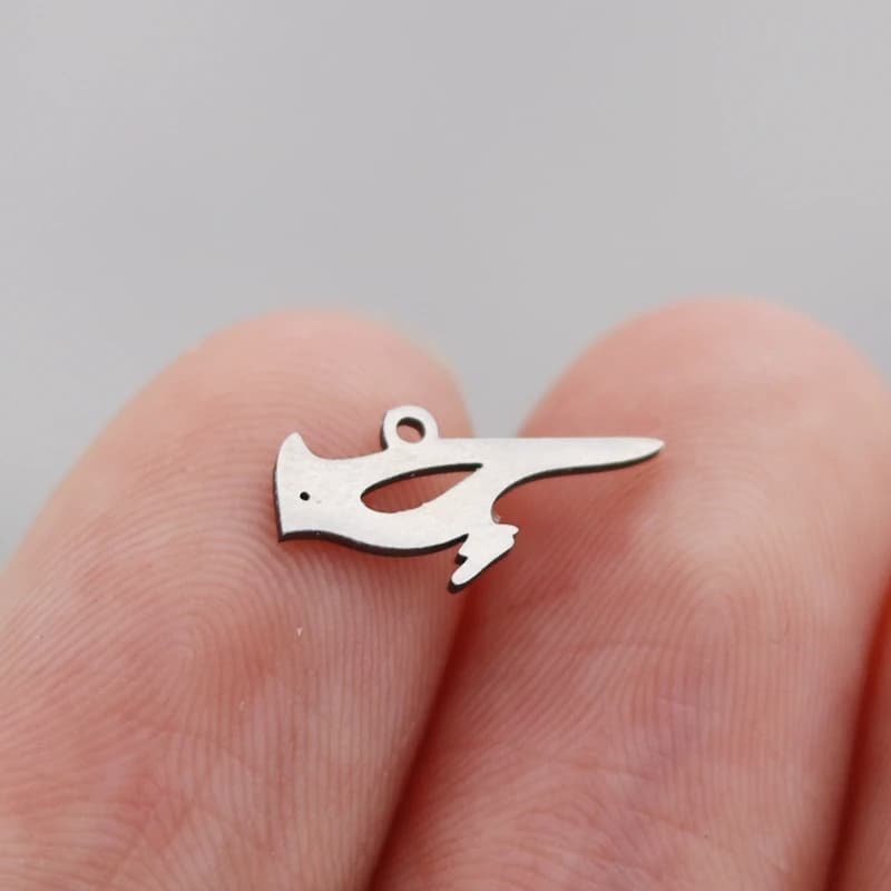3pcs Cardinal Bird Charms for Jewelry Making Accessories Stainless Steel Pendant Fit Earrings Bracelets Handmade Craft Supplies