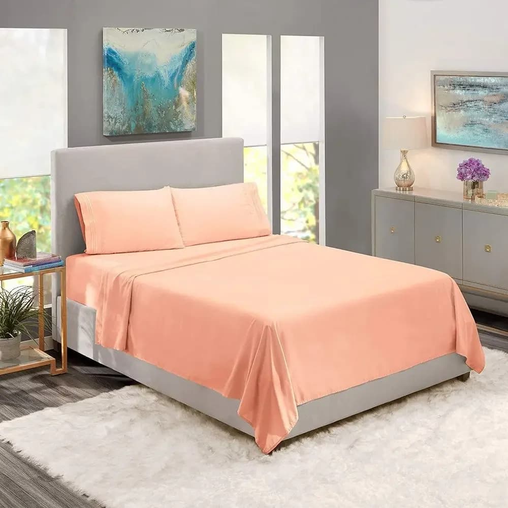 600 Thread Count Split Queen Sheet Set or Adjustable Bed, Sateen Weave, Cool Breathable & Sot, 5 Piece Set: 2 itted its Upto 18"