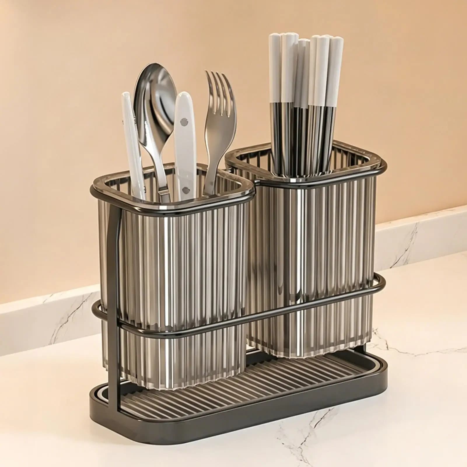 Scolapiatti per posate, portaforchette, contenitore per bacchette, forbici, pelapatate, cannucce, piccoli coltelli per sala da pranzo, ristorante, casa, cucina