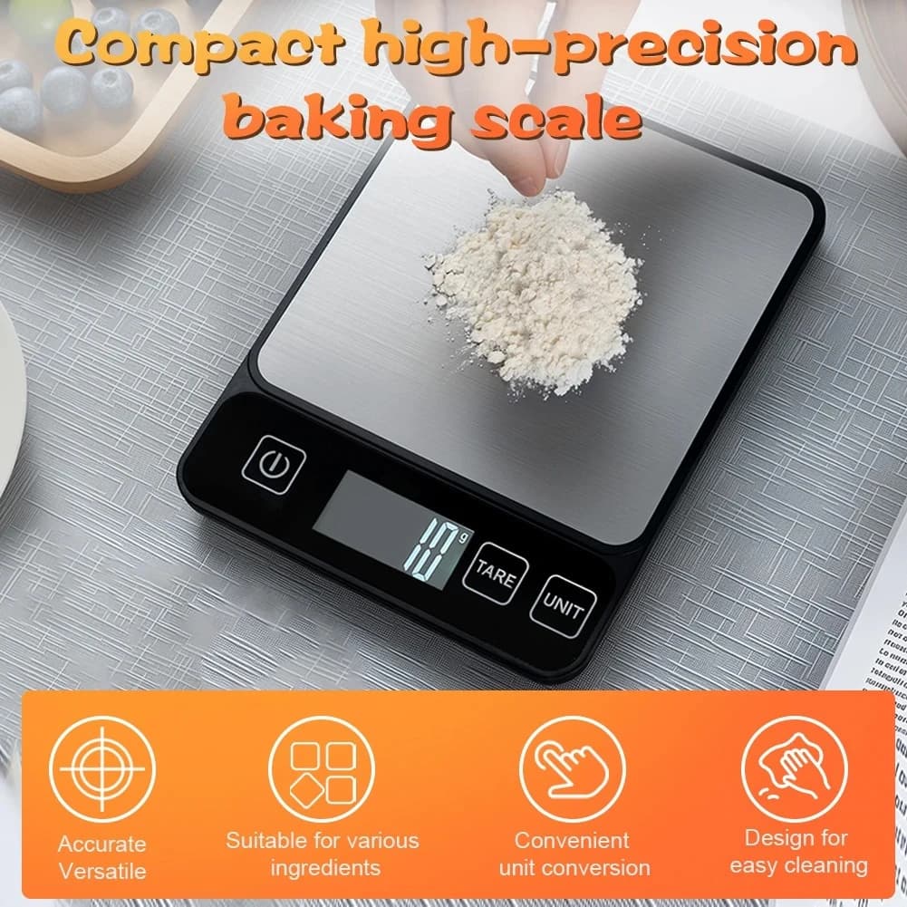 10kg Kitchen Scale LCD Digital Display Electronic Table Scale Baking Gram Weight Scales For Personal Healthy Diet Food Scale