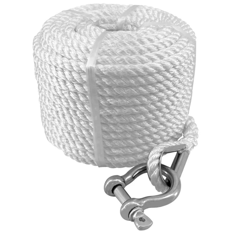 ISURE MARINE Nylon marino 9MM di spessore doppio strato intrecciato corda di ancoraggio 75FT/100FT Dock Rope Linea di ormeggio Yacht Nave Accessori