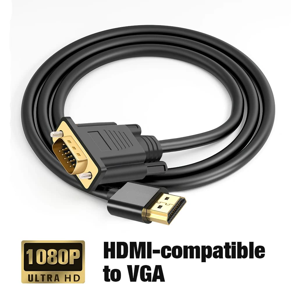 Converter HDTV Male to VGA Compatible HDMI 1080P Adapter Cable for PC Portable Monitor Projector PS5 Xbox TV Switch TV Box Video Cable