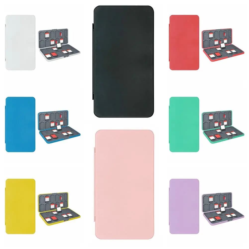 Scatola porta schede Micro SD con 24 slot, chiusura magnetica, custodia protettiva per schede di gioco Switch Lite/OLED