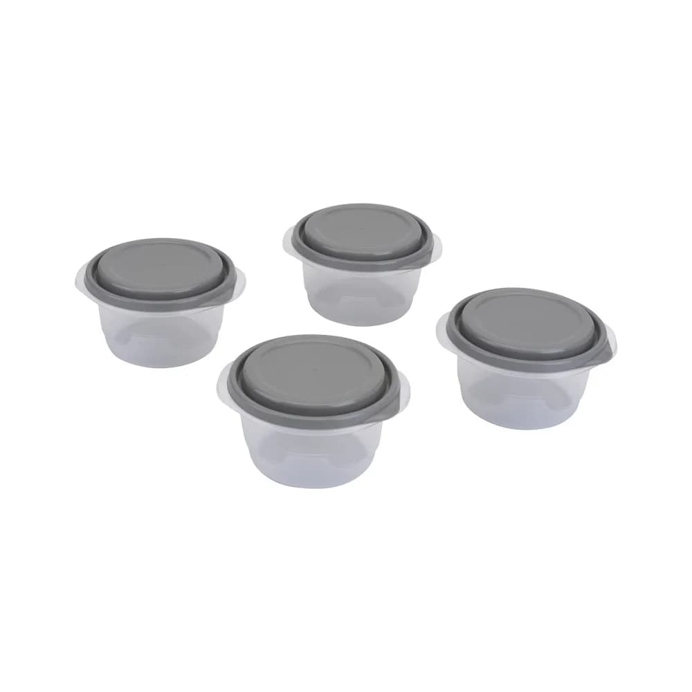 BPA-Free Small Food Storage Containers 4-Pack with Lids, Leakproof and Airtight Kitchen Organizer Set for Meal Prep, Leftovers, Snacks, and Pantry Storage, Stackable Design, Microwave and Dishwasher Safe, Durable Plastic