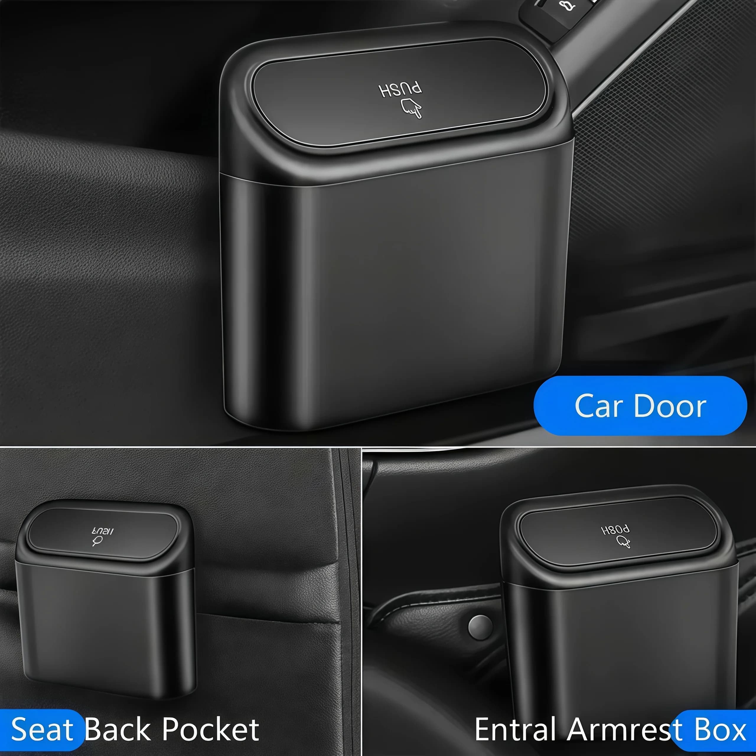 Doppio scomparto, coperchio facile da aprire, design ergonomico: cestino per auto a mani libere per camion e SUV. Resistente e a prova di fuoriuscite.
