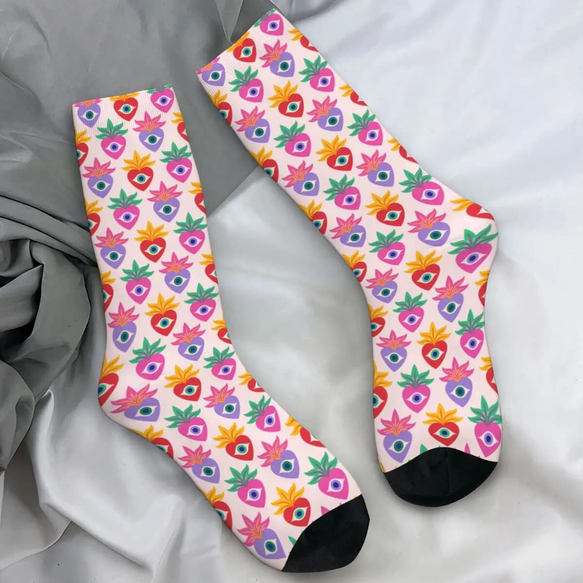 Mexican Sacred Socks Autumn Hearts Modern Stockings Novelty Couple Comfortable Socks Printed Climbing Anti-Slip Socks