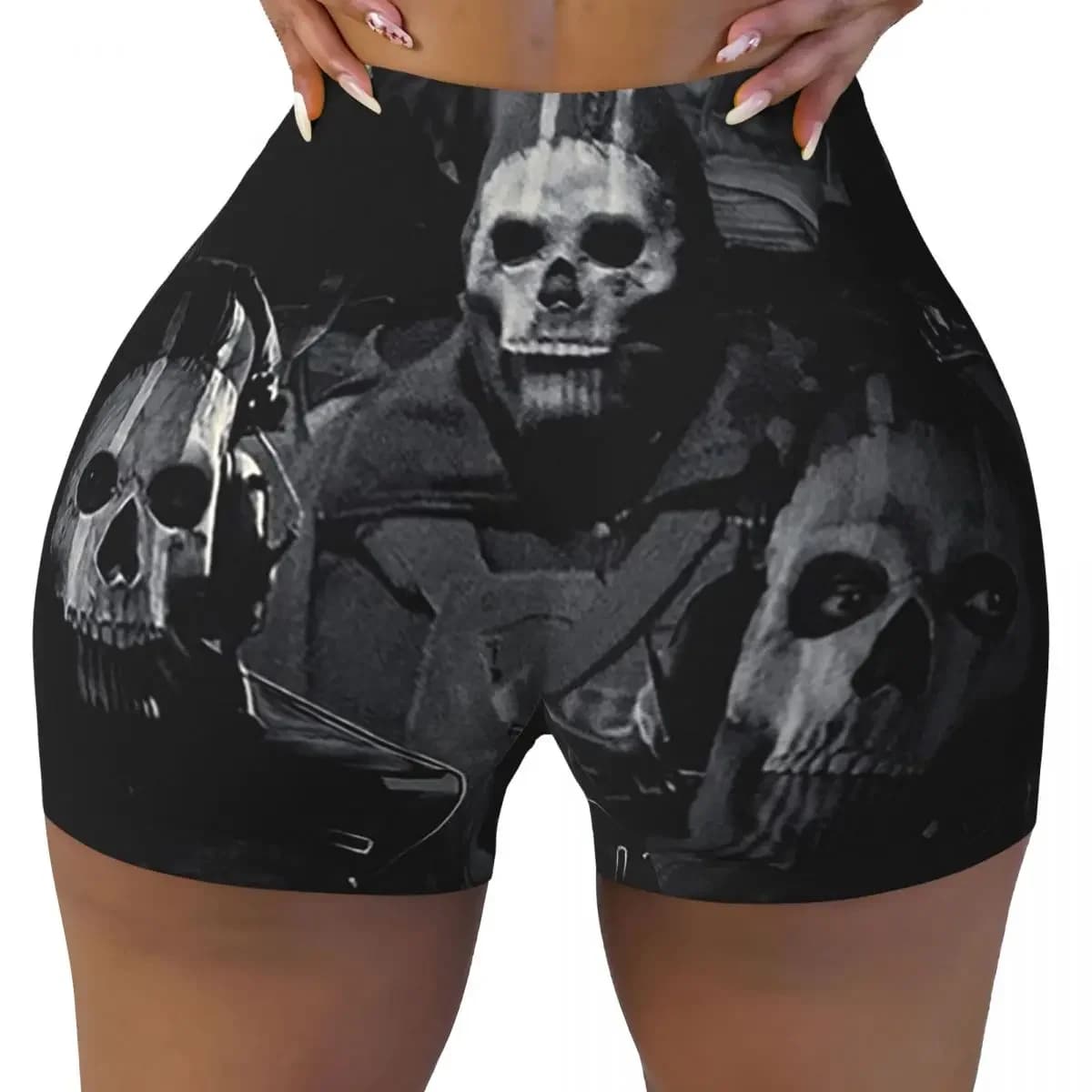 Custom Simon Ghost Riley Yoga Shorts Women Gym Workout Running Athletic Volleyball Biker Shorts