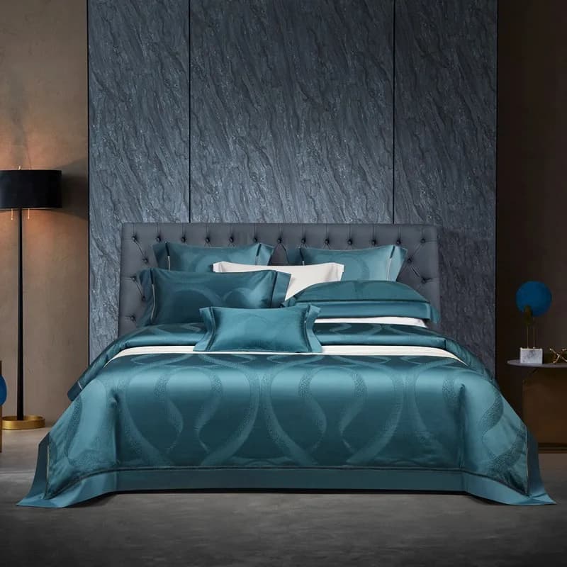 1000TC Egyptian cotton Jacquard Chic exquisite duvet cover Super King bed linen set for families pillowcase for bed linen