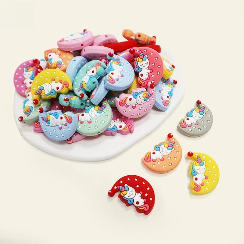 20/50pcs New Silicone Beads Mini Focus Beads For Pens Food Grade Silicone Teether Beads DIY Jewelry Pacifier Chain Accessories