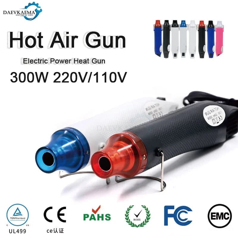 Mini Pistola Termica ad Aria Calda 220V/110V per Fai-da-Te, Strumento Portatile per Goffratura, Termoretrazione, Asciugatura Vernice 300W