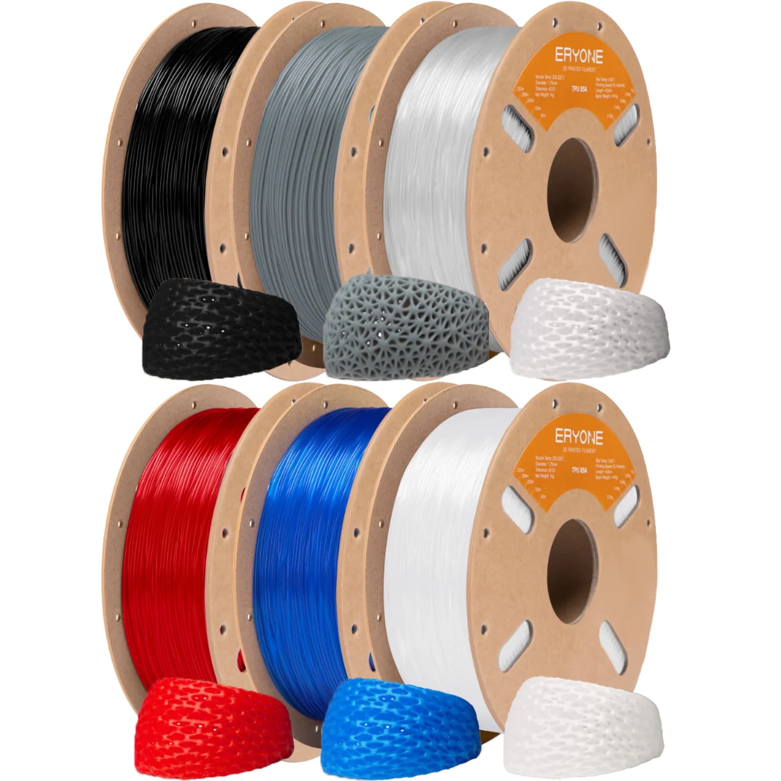 ERYONE 1,3KG 85A Durezza TPU Filamento flessibile 1,75 mm - Facile da stampare, senza rottura, 1 kg per bobina