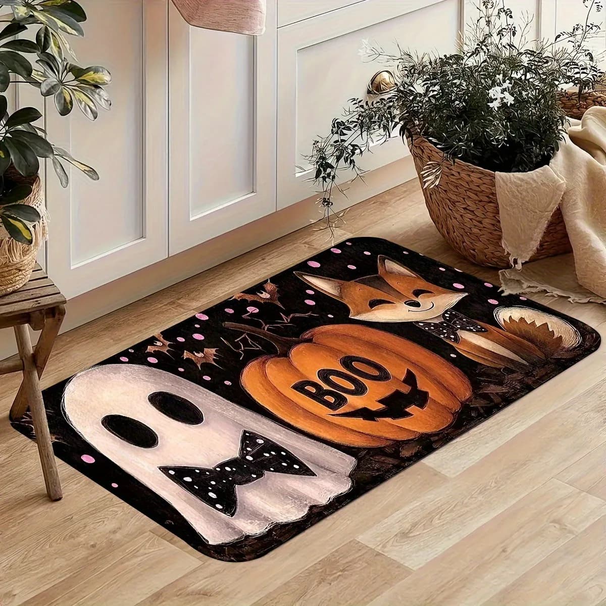 1PC Zucca di Halloween Fantasma Tappeto da cucina Tappetino antiscivolo Tappeto da bagno design pop Tappetino da bagno Tappeto per la casa Lavanderia Decor