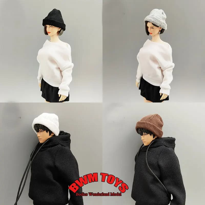 In Magazzino 1/12 Bilancia Femminile Maschio Soldato Alla Moda Cappello Lavorato A Maglia Modello di Vestiti Accessori Per 6 Pollici SHF Action Figure Corpo della bambola