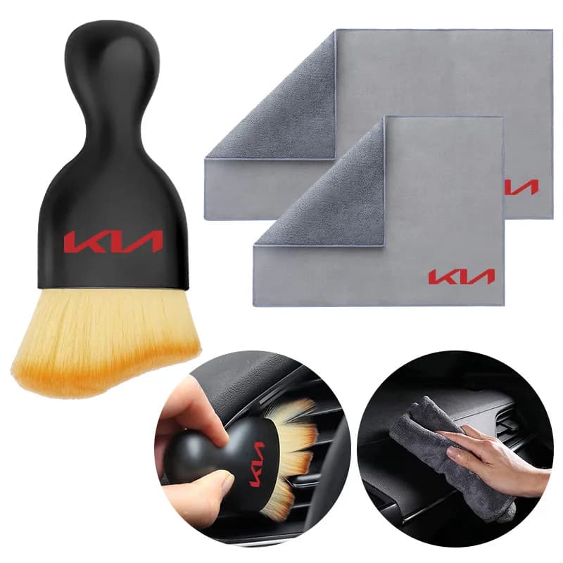 Car Towels Cleaning Drying Cloth with Car Cleaning brush Accessories For KIA Sportage Ceed Rio 3 Picanto Proceed Gt Stinger 4 K7