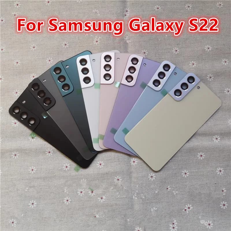 S22 Housing For Samsung Galaxy S22 S901 Glass Battery Back Cover Repair Replace Door Rear Case + Camera Lens