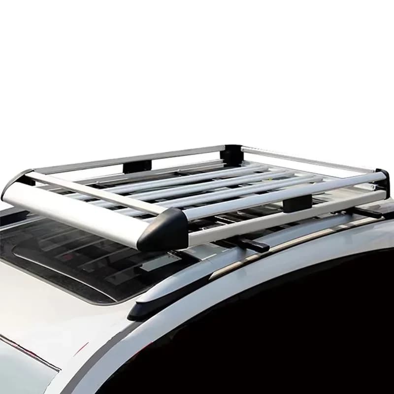 Universal Aluminum Alloy Roof Rack 160x100cm Silver Double Bar Luggage Carrier for SUV Off Road Vehicle Crossbar System