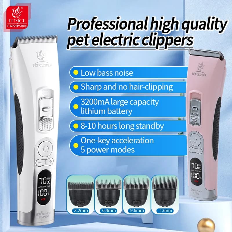 Tagliacapelli Fenice per cani, schermo LCD professionale, tagliacapelli per gatti, tagliacapelli elettrico e macchina per taglio di capelli ricaricabile con lama
