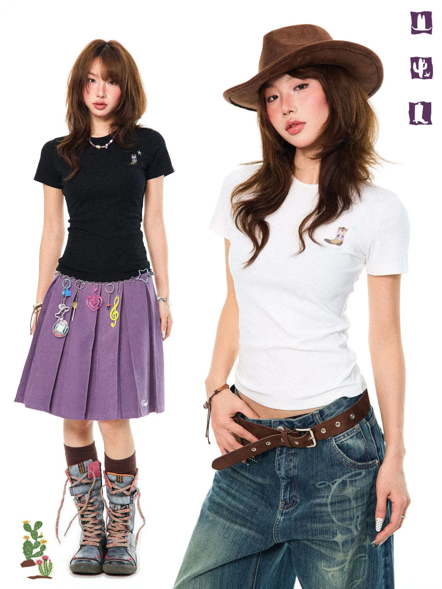 Young Stage Basic round Neck Slim Fit Short Sleeve T-Shirt Women Summer Versatile Casual Small Print Base Top Cotton Spandex