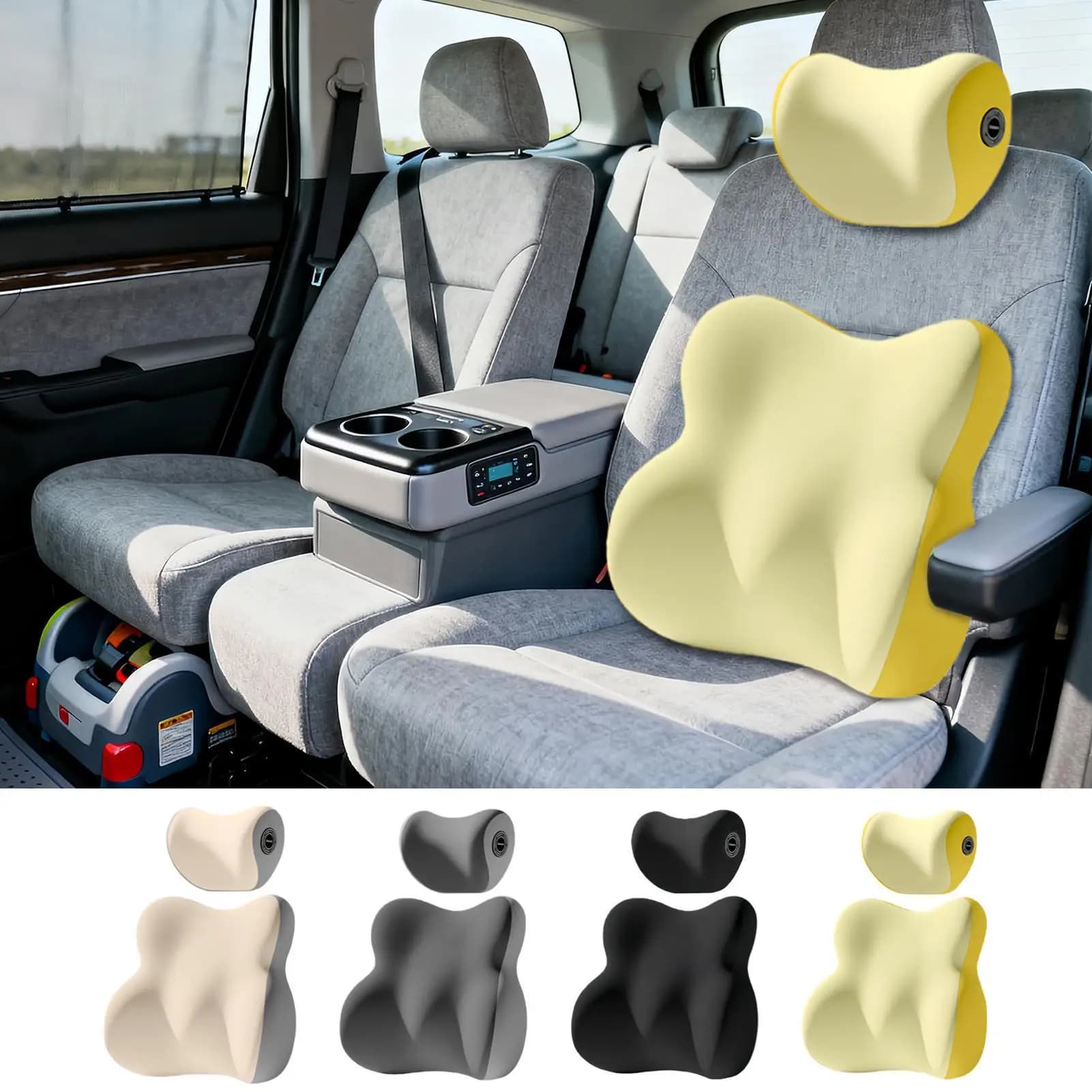 Cuscino per il collo dell'auto Supporto lombare protettivo per la schiena Memory Foam Accessori auto ergonomici Poggiatesta per seggiolino auto Supporto lombare per veicolo