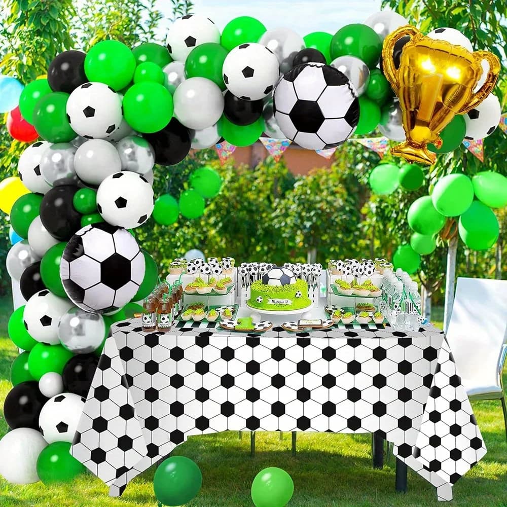 Kit Arco di Palloncini a Tema Calcio da 123 Pezzi, Adatto per Decorazioni Interne ed Esterne Come Feste di Compleanno, Eventi Calcistici, ecc.