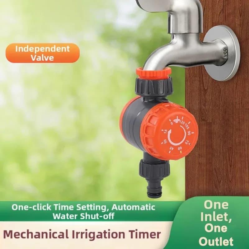 Automatic irrigation timer with knob – Irrigation controller with garden hose easy to configure with adjustable programming