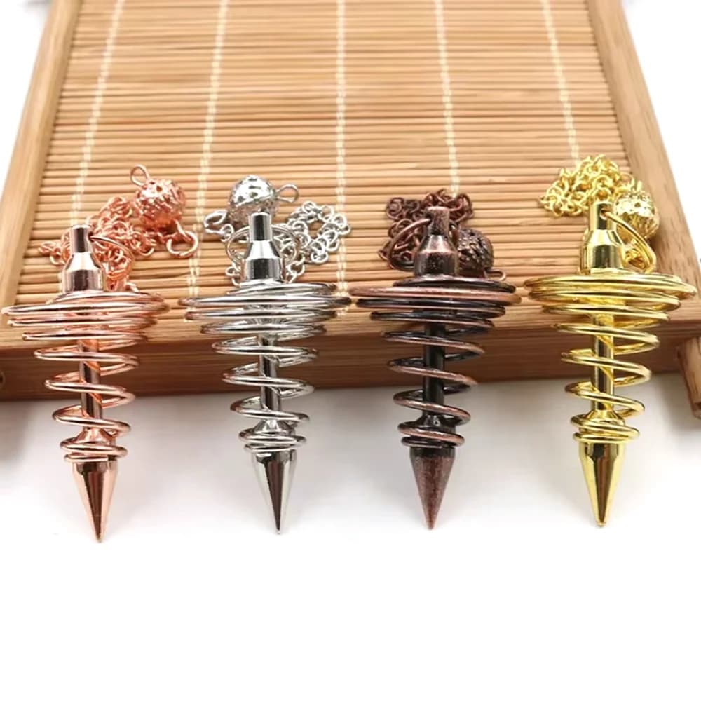 Pendolo in Rame e Ottone a Forma di Cono per Divinazione, Rabdomanzia, Meditazione, Reiki, Guarigione, Bilanciamento, Regalo Professionale
