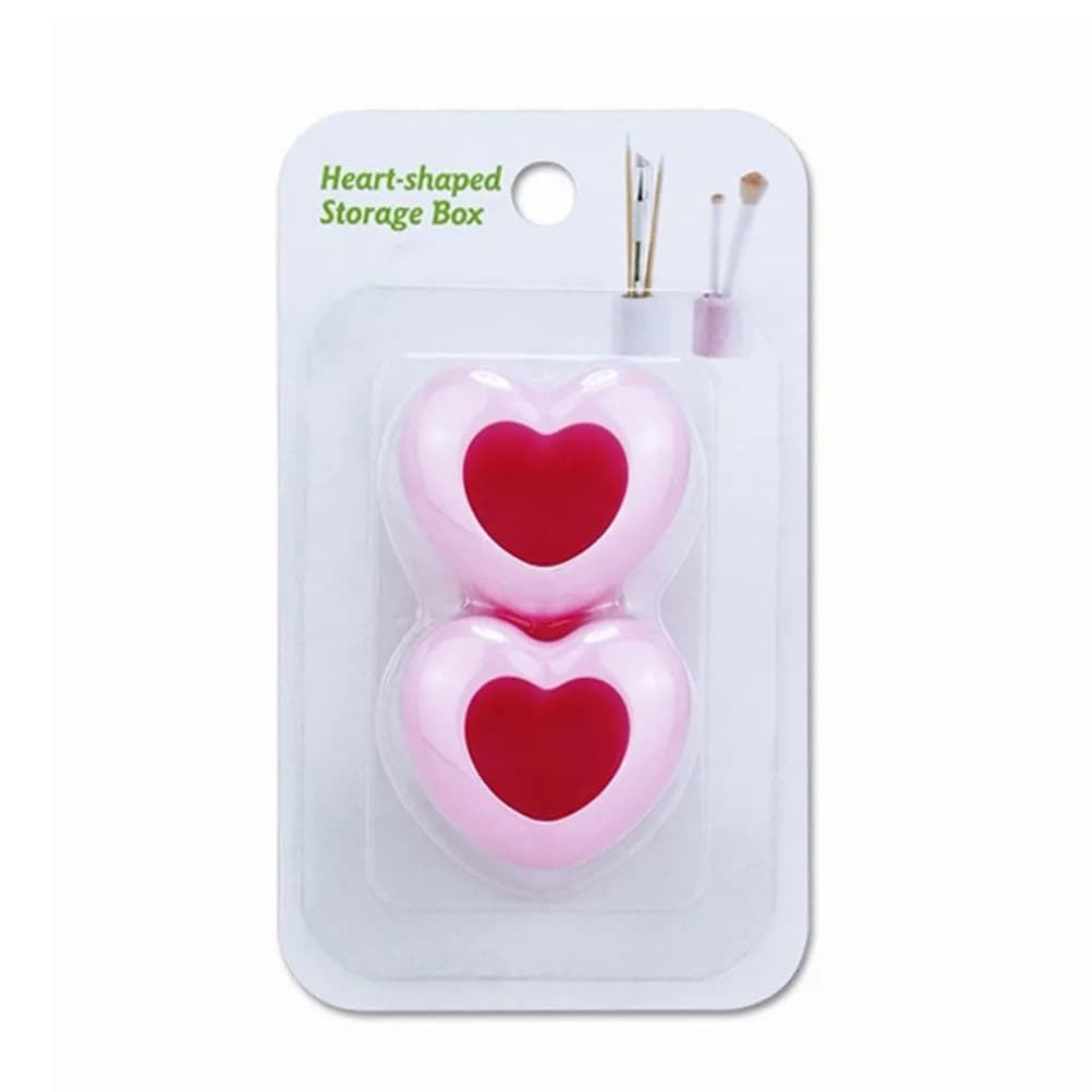 1 Paio di Portaspazzolini a Forma di Cuore, Organizzatore da Bagno e Scrivania, in ABS Premium, per Casa e Ufficio