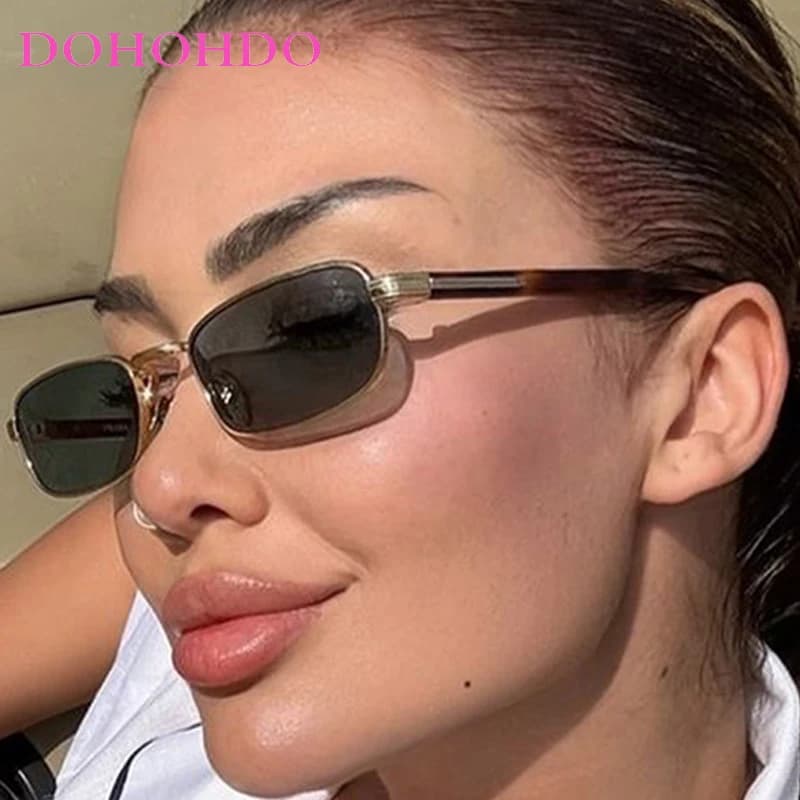 Occhiali da Sole Quadrati con Montatura in Metallo di Design alla Moda, Nuova Tendenza di Lusso per Uomo e Donna, Occhiali da Viaggio e Guida con Protezione UV400