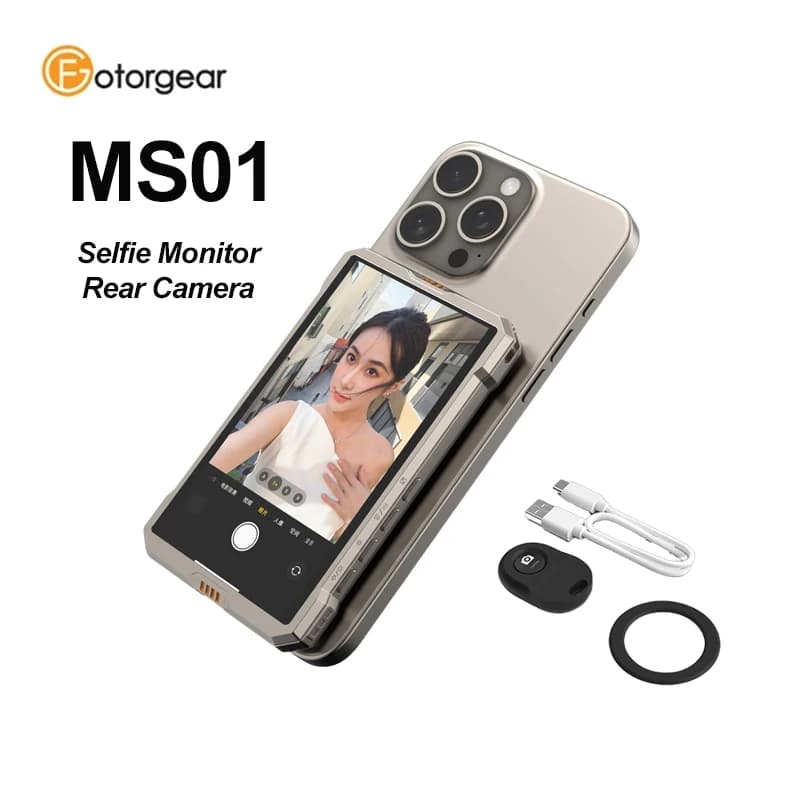 NUOVO Monitor Fotorgear MS01 per Smartphone iPhone e Android, Schermo Magnetico per Selfie e Vlog, Alternativa al KingMa PH01