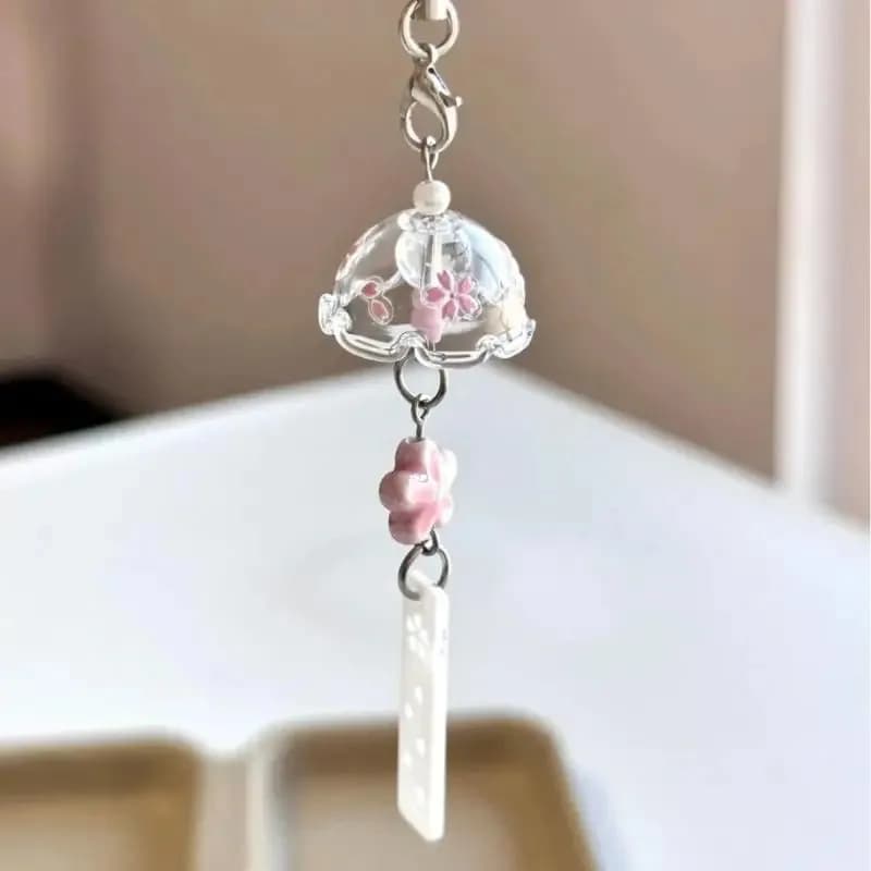 Elegant Wind Chime Keychain, Pearl Decor,Ziai Cell Phone Chain, Phone Case DIY Accessories, Pendant Bag, Gift