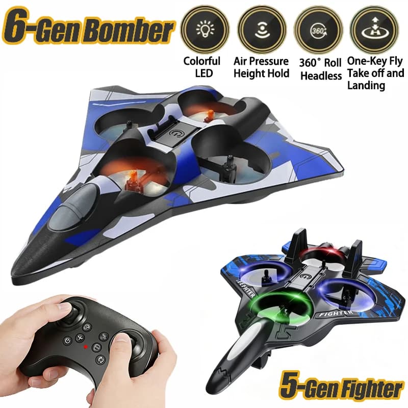 RC Hunting Air Foam 2.4G Remote Controlled Acrobatic Airplane 360 ° Flying EPP Foam Airplane with Rolling Flight with Children LED Toys