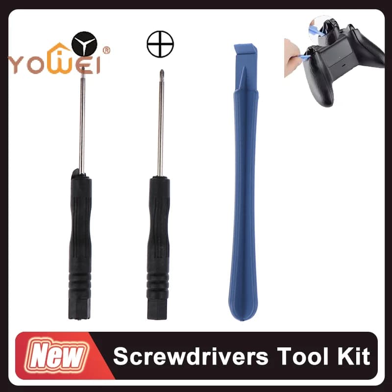 Ultimo set di 3 cacciaviti per la riparazione di viti della scocca del controller NS Switch, kit di accessori per la riparazione.