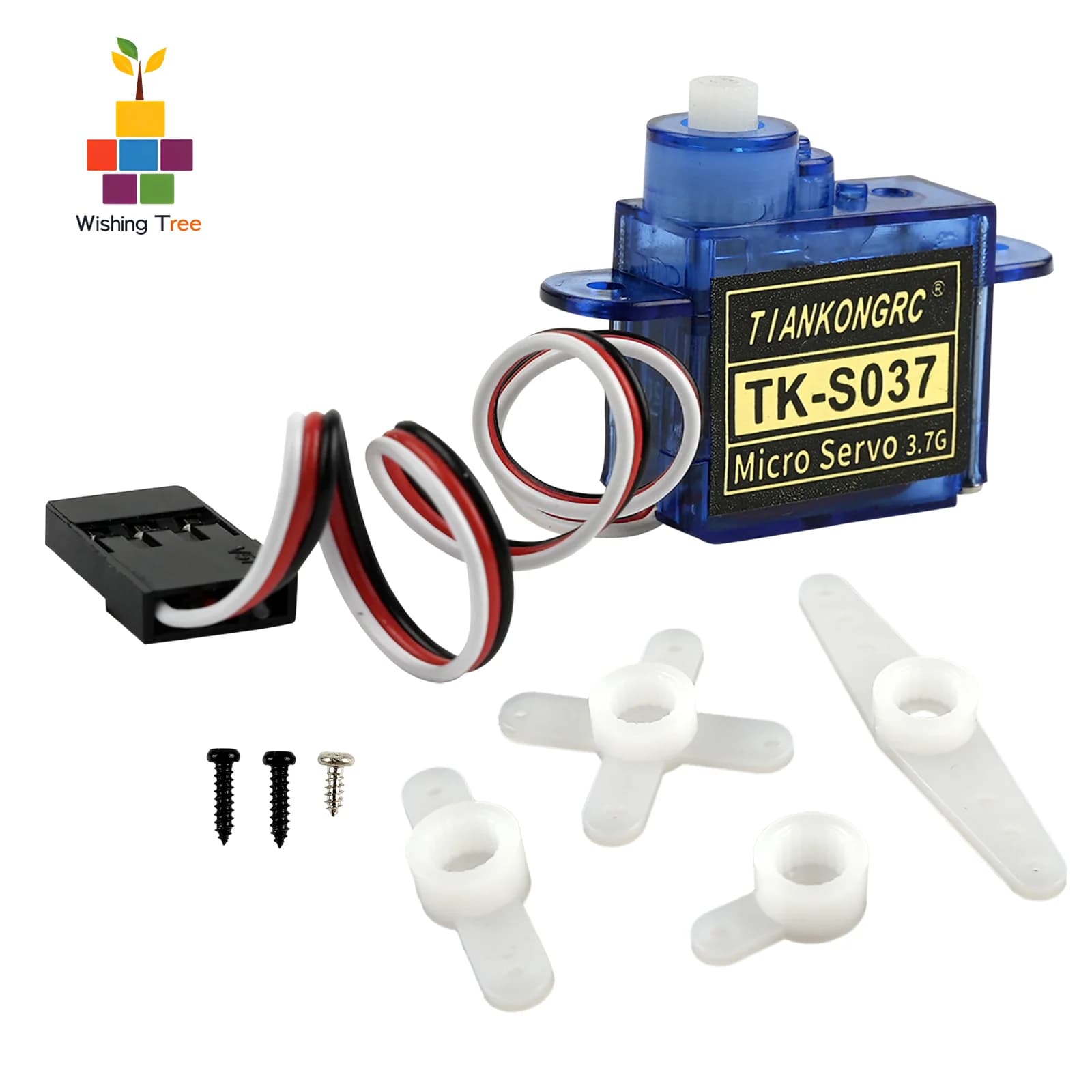 Servomotore Digitale Micro TK-SO37 con Motore a Tazza Cava 3.7g 180/270/360 ° Regolabile per Auto RC/Modelli Fai-da-Te