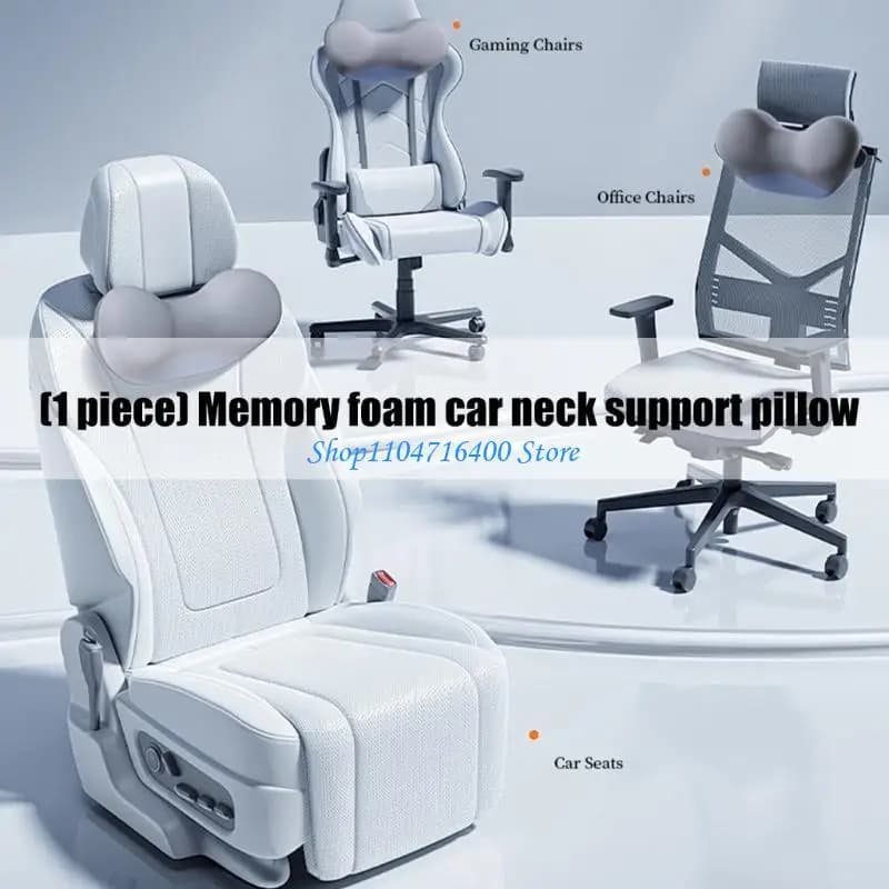 y1gd Cuscino supporto per il collo auto traspirante Cuscino in memory foam per lunghi viaggi comodi
