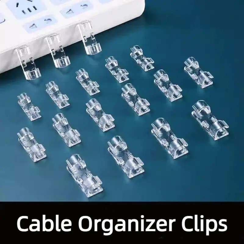 20 Pcs Transparent Cable Clips Self Adhesive Strong Adhesion Waterproof for Bathroom Kitchen Wire Management