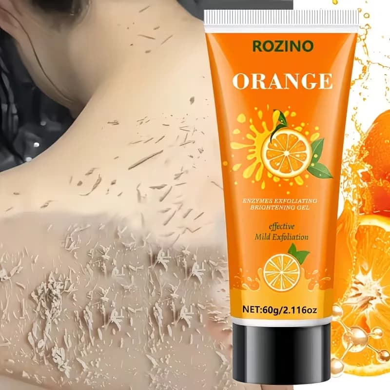 1Pcs/2Pcs/3Pcs Orange Enzyme Exfoliating Brightening Scrub Gel, Effectively Gently Cleanses, Moisturizes, Refreshes, and Smooths the Skin, Physical Exfoliation, Deep Pore Cleansing, and Care, Leaving Skin Moisturized and Smooth, Suitable for Rough Skin on the Body, Face, Hands, Etc