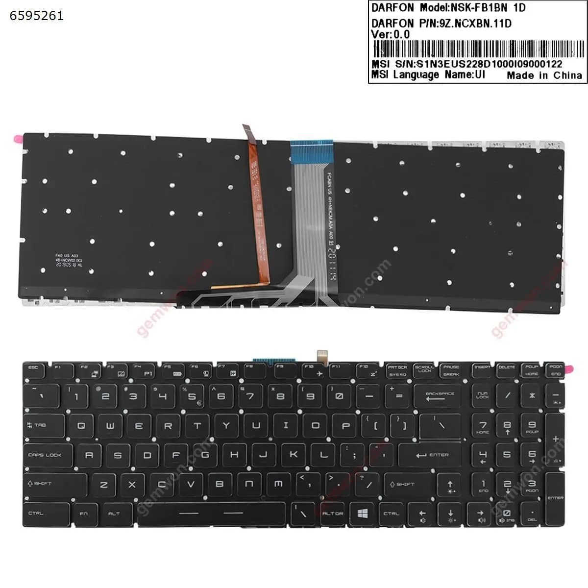 Nuova tastiera per laptop americana per MSI GT72 GS60 GS70 WS60 GE72 GE62 nera con retroilluminazione RGB