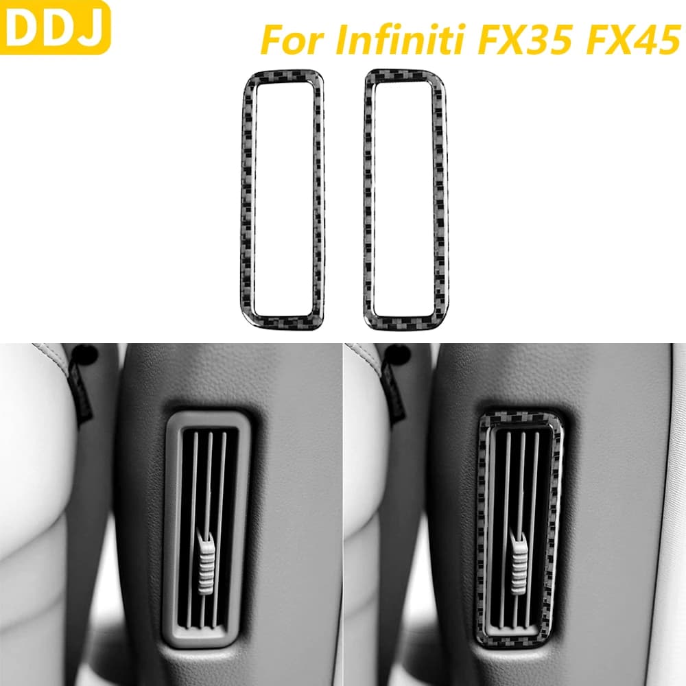 Copertura del pannello di ventilazione del montante B interno in fibra di carbonio morbida per Infiniti FX35 FX45 S50 2006-2008, adesivo per accessori interni