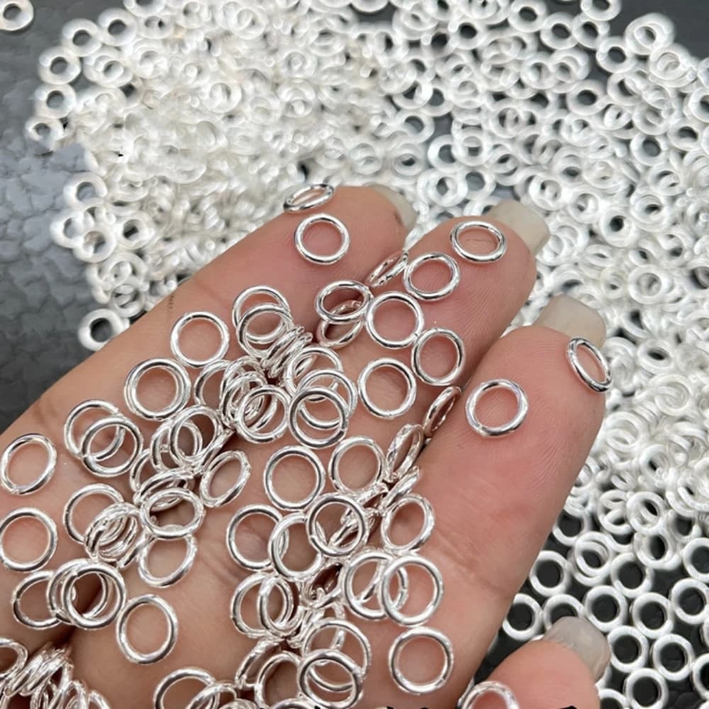 20 Pezzi Autentici Anelli Aperti in Argento Sterling 925, Connettori a O per Creazione di Braccialetti Fai-da-Te e Gioielli