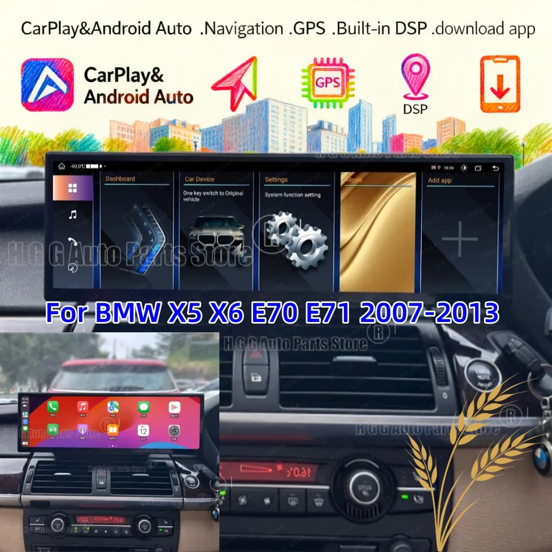 MZ 14.9" RHD LHD Android 13 Multimedia For BMW X5 X6 E70 E71 2007-2013 Car Radio Stereo Carplay Navigation Screen Auto Head