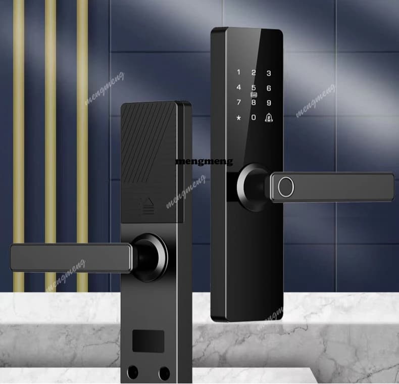 Serratura intelligente per porta in legno con impronta digitale, semi-automatica, per ufficio, con password e funzione graffiti.