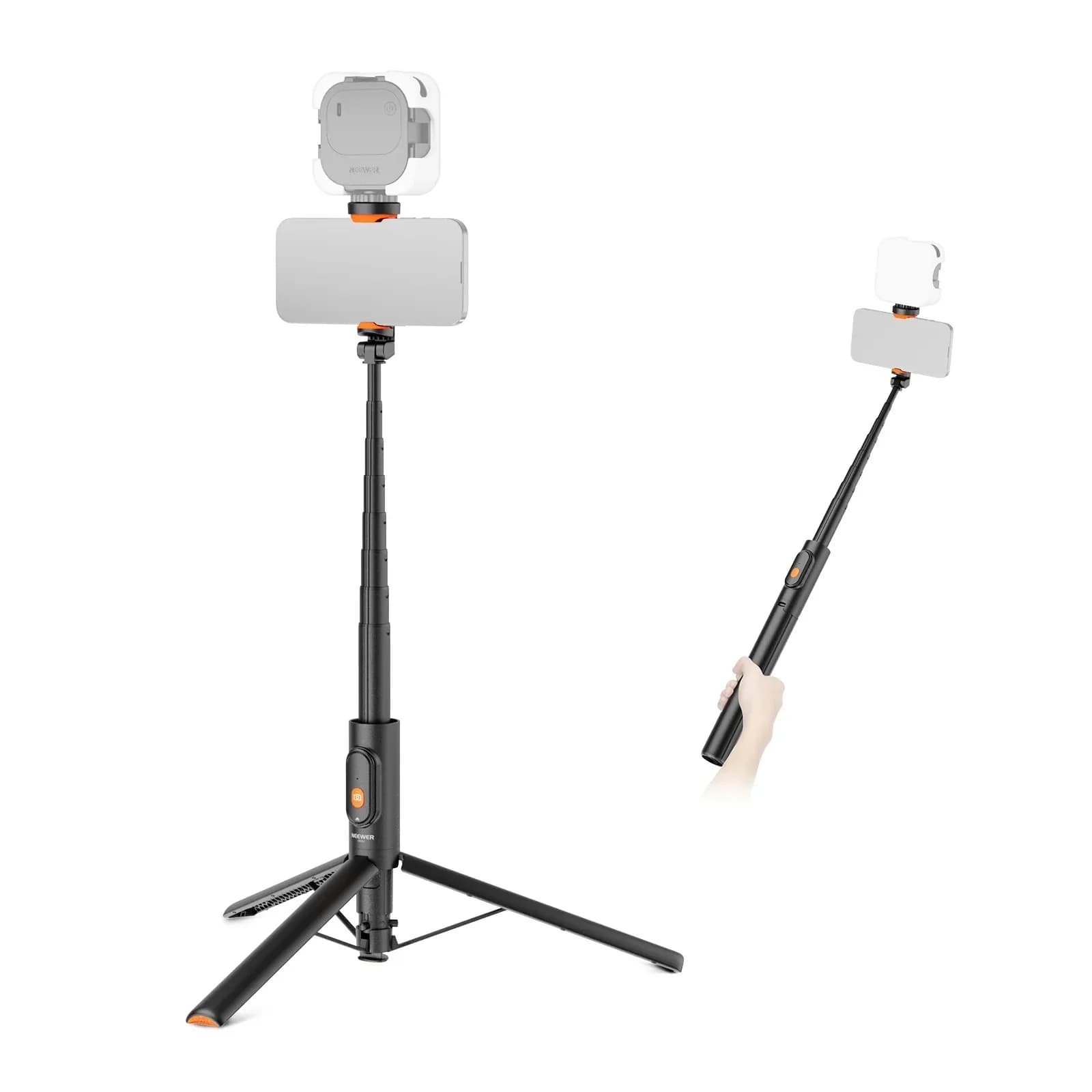 NEEWER BASICS PA992 57.9" Selfie Stick + Tripod w/ Quick Release – portable stand for phones & action cams