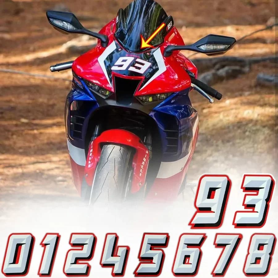 Waterproof Vinyl Motorcycle Number Stickers 0-9 Racing Digit Decal For Dirt Bike MX ATV Scooter Helmet Body Exterior Styling