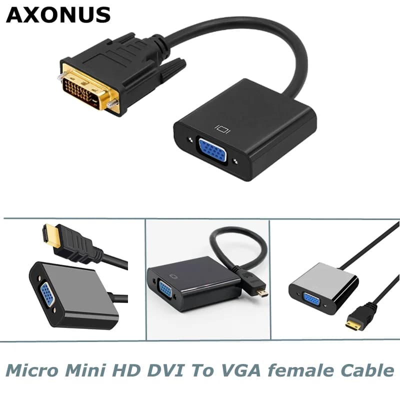 Admission DVI Mini Micro HDMI Output VGA Connector 1080P Suitable for portable HDTV PS4 camera TV projector