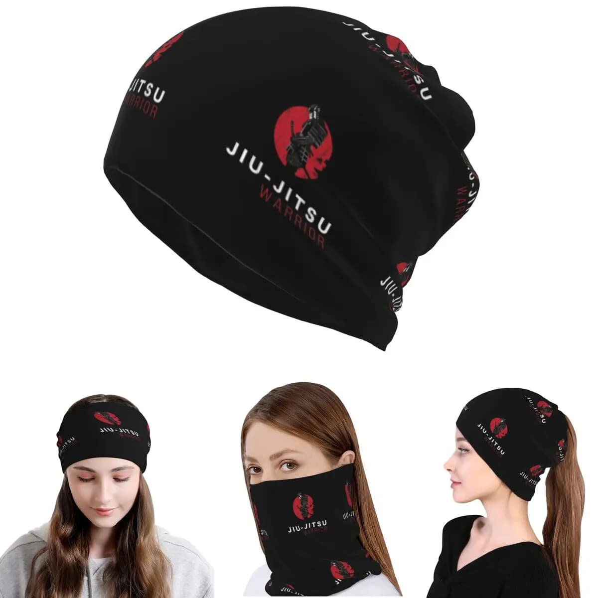 Maschera Multifunzione Jiu-Jitsu Warrior: Gi Giapponese BJJ e Fascia Nera, Bandana MMA, Scaldacollo, Sciarpa, Maschera Viso, Berretto per Uomini e Donne