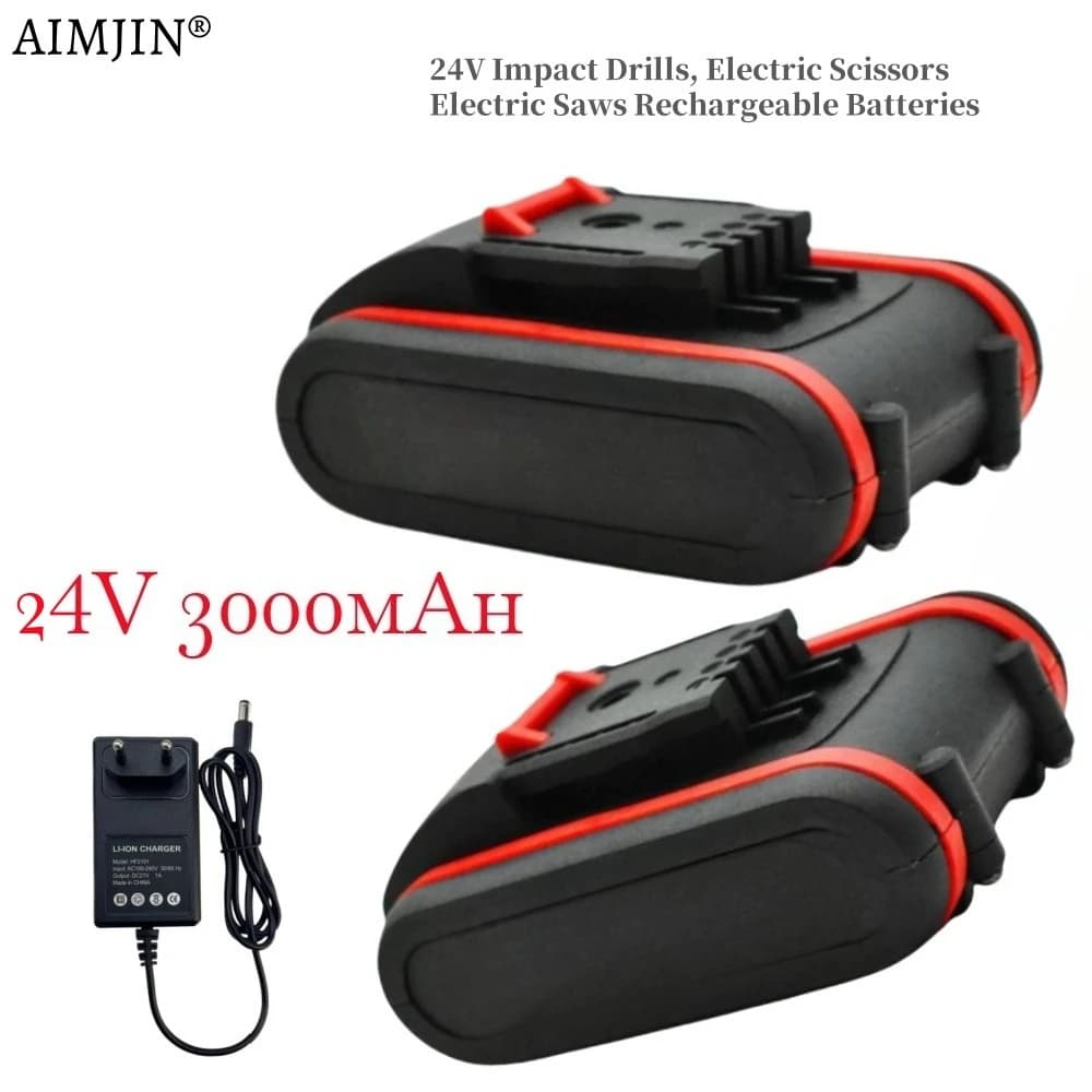 Per parti di ricambio per batterie ricaricabili a batteria Worx 24V 3000mAh, trapani a percussione, forbici elettriche seghe elettriche, 24V