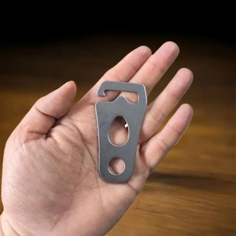 Efficiente fibbia in acciaio inossidabile per la regolazione della tenda; Fibbia antivento e corda per il campeggio; Accessorio di fissaggio rapido per tende con nodo